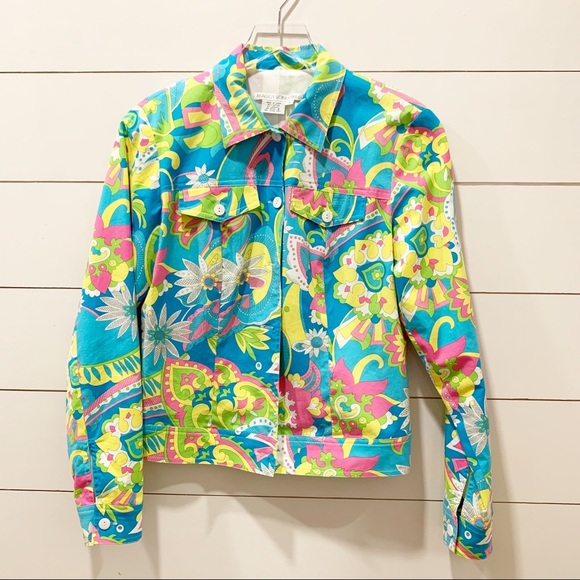 Maggy London Jackets & Blazers - MAGGY LONDON 70’s Retro Print Lightweight Jacket Maggy London Jackets & Blazers - MAGGY LONDON 70’s Retro Print Lightweight Jacket
